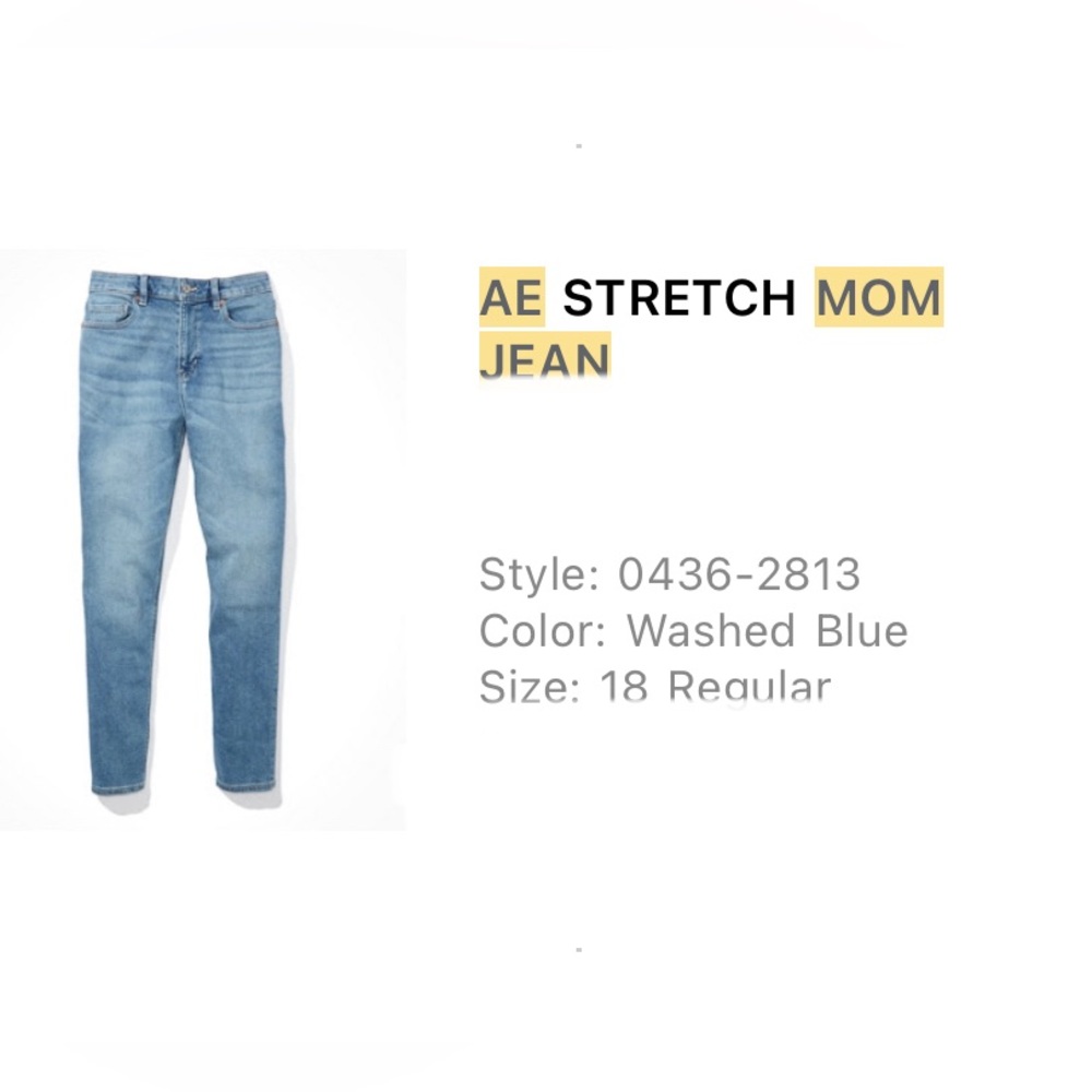American Eagle Stretch Mom Jean Women’s Size 18